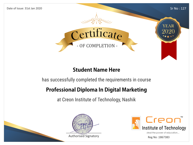 Digital Marketing Certificate best digital marketing course in nashik